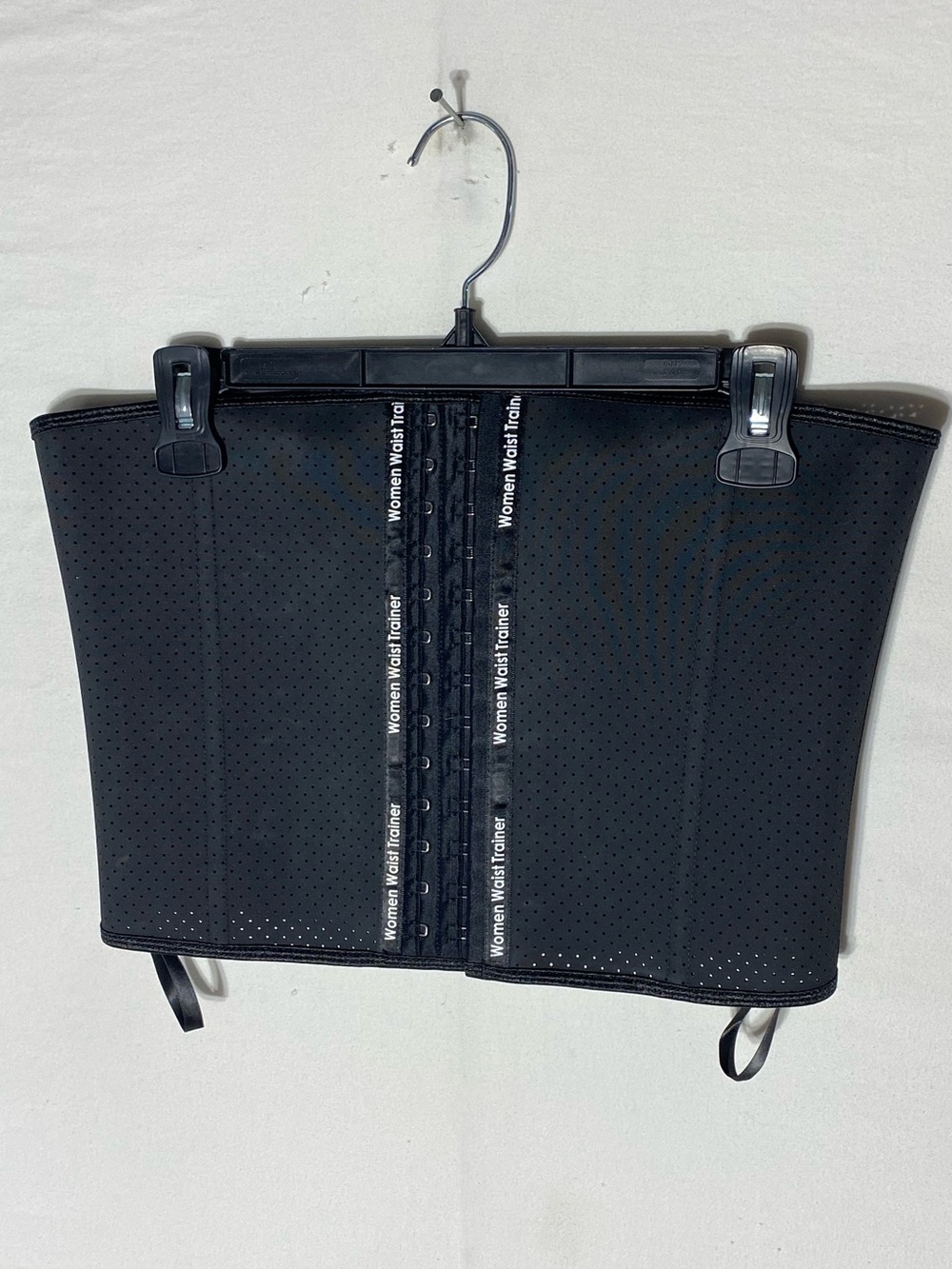 Black Perforated Latex Waist Trainer & Match Extender L Shapewear